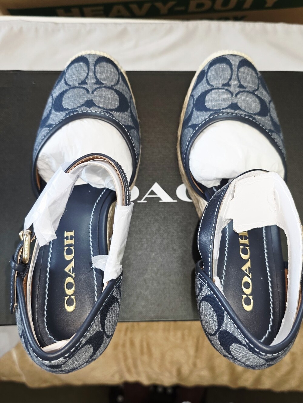 COACH Raine Signature Denim Espadrille In Chambray Size 6.5B - Picture 8 of 12